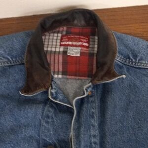 Classic Denim Jacket with Brown Collar